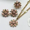 earrings necklace three synthetic ring wedding jewelry sets new style fashion light luxury series brand flowers aretes color flowe282s