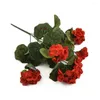 Decoratieve bloemen 1 bos kunstmatige geranium begonia bloemplant voor bruiloft/buitentuin/binnenplaats/huisdecoratie