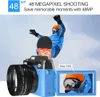 Camcorders Macro Lens 4K Digital Camera Flip Swefet Selfie Camcorder 48MP VLOG WIFI WIFI COM VINTAGE VIDEO Recorder 16x Wide Angle 231030
