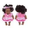 Dolls 8 Inch African Black Baby Doll Realistic Cute Lifelike Play With Clothes For Kids Perfect Birthday Gift 231130