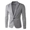 Abiti da uomo Blazer elegante Autunno Casual Comodo maschio Poliestere Regular Leggero elasticizzato Tinta unita Primavera Vacanza quotidiana