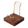 Jewelry Pouches Walnut Display Stand Mineral Easel Holder For Coral Geodes Rock Agate Small Collectibles244A