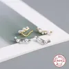 Orecchini con perno 100% reale argento sterling 925 orecchini scalatore coreano INS orecchino di perla per le donne Brincos Oorbellen Pendientes PlataStud332T
