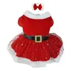 Köpek Giyim Pet Noel Kıyafet Parlak Netting Noel Baba Kostüm Sevimli Kız Giyim Kırmızı Elbiseler Kedi Tatil Bırak Teslimat Ev Gar Dhpc5