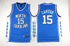 Basketball Quality NCAA College 15 Vince Carter Jersey High School Basketball Jerseys Blue White Ed Embroidery Size S-2XL