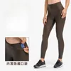 Pantalones activos LO Talle alto Slim-fit Yoga Cuero Deportes de mujer Fitness Mate Sexy con logotipo