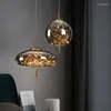 Pendant Lamps Nordic Bed Head Chandelier Girl Light Luxury Long Line Personality Art Starry El Bar Glass Small Droplight