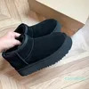 Designer Womans Platform Snow Boots Australia Fur windtight Leather Chestnut Ankle Fluffy Booties For Women