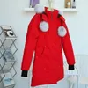 Damenparkas Big Goose 01 Scissors Down Kanadische mittellange Kapuzenjacke mit Fuchspelzkragen und verdickter Jacke N979