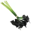 Dekoratif çiçekler 10 adet yapay buket çiçek siyah sahte kahve masa dekorasyon plastik düzen