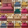 Bed Skirt European Style Winter Velvet Thicken Bedspread Luxury Bed Skirt Style Bed Sheets Lace Embroidery Cotton Quilted Mattress Cover 231130