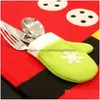 Decorazioni natalizie Set da tavola creativo Costume da Babbo Natale Tovagliette Tovagliette Home Cafe Decorazione Za3882 Drop Delivery Garden Festivo Dh8J6