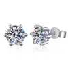 도매 6 발톱 아이스 아웃 0.2-2ct 등급 D Moissanite Earring 925 스털링 실버 Moissanite Stud Earrings