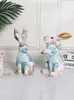 Decorative Objects Figurines Room decoration furnishings rabbit resin Figurine Ornament birthday gift po party decoration animal statue 231130