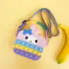 New Pop Fidget Toy Cartoon Girls HandBag Silicone Push Bubble Kuromi Melody Girls Crossbody Bag Decompression Coin Purse Girls Gift