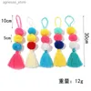 سلاسل المفاتيح Lanyards Women Colorful Tassel Keychain مصنوعة يدويًا من الصوف المفاتيح المسلحة لمحفظة DIY Decor R231201