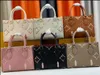 7A Genuine Leather designer bag Onthego Tote Bag Sunrise Pastel Monograms Tie Dye Handbags Luxury Summer Multicolor Shopping Cross Body 8 color 25cm