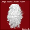 Juldekorationer dekoration Santa Claus Beard Simated White Wig Diy Ornament Xmas Cosplay Prop Year Party Decor Supplies Drop DHDQ2