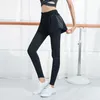 Active Pants Willarde 2 i 1 Mesh Yoga Kvinnor Elastiska midja Rinnande strumpbyxor med Side Pocket Black Fitness Workout Leggings