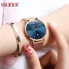 Montres femmes OLEVS montre femmes or Rose Barecelet haut marque de luxe japon mouvement Quartz Ultra mince dames montre calendrier Date 231201