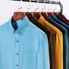 Men's Casual Shirts Plus Size M-6XL Corduroy Shirt Men Long Sleeve Regular Fit Business Dress For Male Soft Leisur Comfortable Pocket