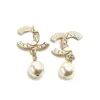 pearl earrings 2cm dangle stud earring designer for women Luxury earings c letter jewelry women 18k diamond Wedding Gifts310W