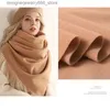 Scarves Winter Solid Cashmere Scarf For Women Camel Warm Neck Wraps Black Grey Stoles Big Size 70*200cm Flurry Shawls Q231202