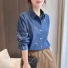 Chemisiers pour femmes dessin animé jean chemise femme automne printemps mode coréenne à manches longues bleu Denim hauts pour femmes vêtements