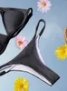 Women s Swimwear Solid Black Bikini Set Sexy Micro Thong Push Up Swimsuit Women 2 Piece Swimming Suit 2023 Bathing 231201