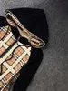 Designer Sweatsuit Women Tracksuit Set Plaid Splicing Long Sleeves Black Two Piece Set Hoodie Jackets And Pants Fashion Jogging Suit Autumn Womens Sweatsuits