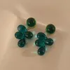Boucles d'oreilles pendantes Vintage en forme de raisin vert pour femmes, Simple, luxe, pendentif en cristal coloré, Clip, bijoux de tempérament, cadeaux