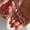 Chokers y2K łańcuch biżuterii vintage kryształowy cyrkon planeta perel naszyjnik dla kobiet pary wisiorki naszyjnik 231201