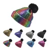 Beanie Skull Cap Girls Hat Winter Warm Cap Metálico Brillante Punto Crochet Beanie con Pom Silver Soft Woolen Hip Pop Regalo 231201