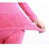 Women's Thermal Underwear Lace Thermal Underwear Sexy Ladies Clothes Winter Seamless Antibacterial Warm Intimates Print Long Johns Women Shaped Sets 231130