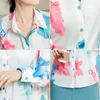 Blusas de Mujer Camisas de Gasa Estampados Informales Cuello Polo Ropa de Mujer Moda Suelta Tops de Manga Larga Primavera/Verano YCMYUNYAN