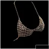 Catene per pancia Idealway Y Cristallo Strass Gioielli per il corpo Moda Bikini Collana a catena Scava fuori Intimo Reggiseno Design Summer Beach Dr Dho1H