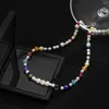 Choker Simple Hip Hop Style Colorful Glass Crystal Beads Pearl Necklace Man Sunshine Boy Colored Bead