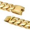 High quality big size 316l stainless steel 18K gold plated heavy hip hop chunky cuban chain men bracelet