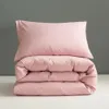 寝具セットBonenjoy 1PCキルトカバーガールズ用ピンクのベッドカバーソリッドカラー布団カバーキングサイズピローケース
