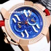 Epic X Chrono Rose Gold Mens Watch Diamond Pzel VK Quartz كبير الحجم الرياضي الساعات الرياضية الفاخرة السويسرية السويسرية الياقوت الكريستال مقاوم للماء