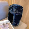 Berets Thick Fluffy Plush Women Hat Winter Warm Cold-Proof Earmuffs Cap For Men Earflap Beanie Outdoor Warmer Bomber