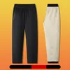 Men's Pants Winter Sweatpants Men Fleece Liner Thick Warm Outdoor Camping Straight Loose Track Cotton Casual Thermal Trousers