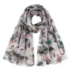 Scarves Women's Floral Print Scarf Simple Cotton And Linen Warm Shawl Muslim Hijab Antique Hair Silk