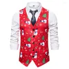 Gilet da uomo #4818 Gilet blazer stampato in 3D natalizio Slim Abito monopetto vintage da matrimonio Primavera Autunno
