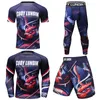 Herrspårsperioder Custom Cody Lindin Rashguard Set Men MMA JIU Jitsu Kimono T-shirt Kompressionsbotten Leggings Pants Training Boxing