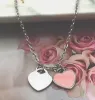 Collane con ciondolo a catena con perline a cuore classico alla moda Design in acciaio inossidabile placcato a 3 strati in oro per le donne Ragazza Gioielli di fidanzamento per la festa della mamma di San Valentino