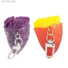 Keychains Lanyards Baked Sweet Potato Keychain Delicious Food Model Fun Backpack Charm Car Key Ring Couple Bag Dangle Jewelry Gift R231201