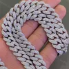 12 -миллиметровое 3 -й VVS Moissanite Cunded Miami Cuban Link Chain 925 Серебряное серебряное серебро Moissanite Iced Out кубинская цепь341H