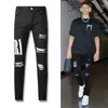 Jeans Designer men's jeans Luxury American High Street black ripped jeans fashion slim