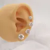 Sieraden Stud Earring Goud 14K Solid met Moissanite Diamond 5mm 6.5mm 7.5mm Aangepaste grootte KLASSIEKE Geelgouden oorbellen